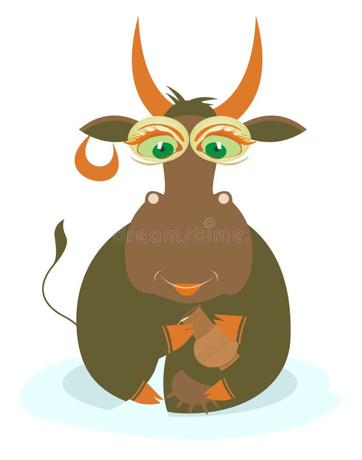 Comic Milk Farm and Cow Illustration Stock Vector Illustration of