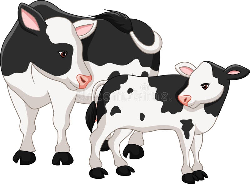 Download Cute Cow Mother With Baby Calf Stock Vector - Illustration ...