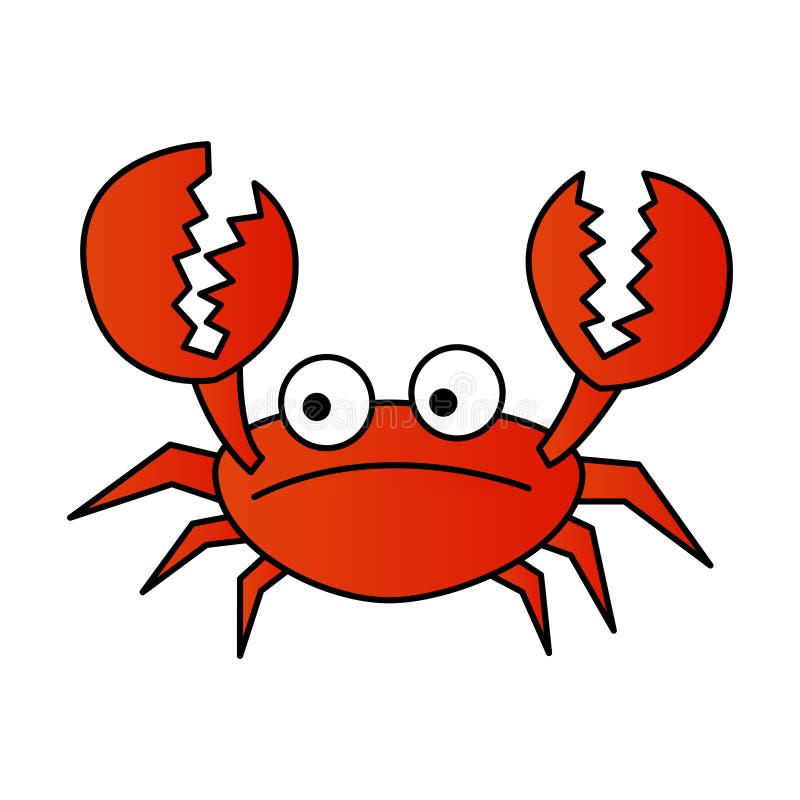 Cute of Crab on Cartoon Version Stock Vector Illustration of happy