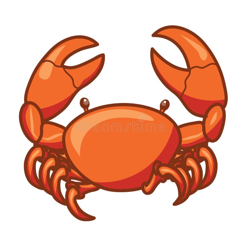 Cute crab isolated illustration on white background