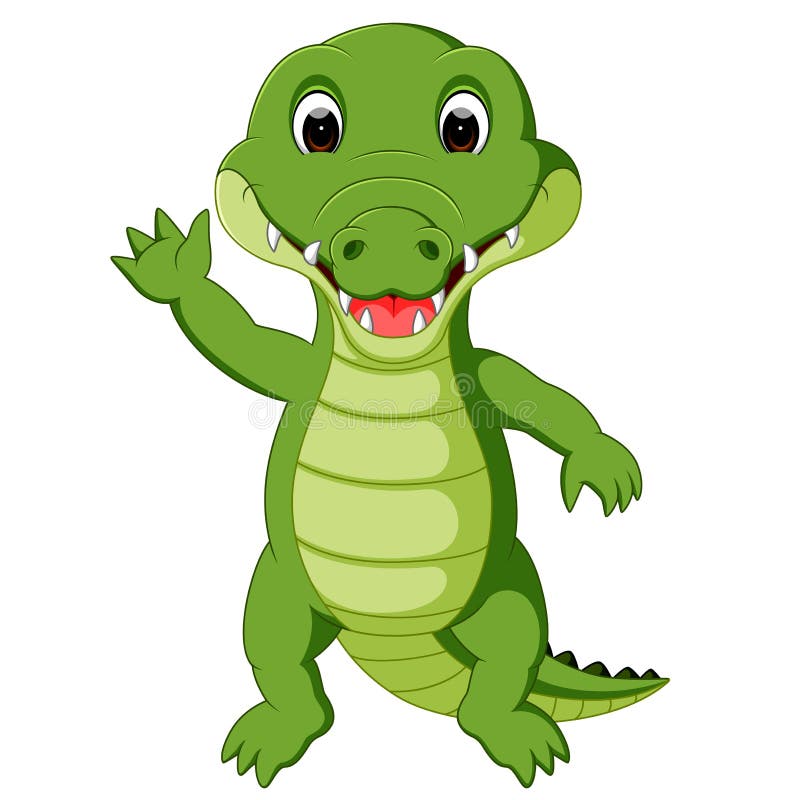 Happy Crocodile Cartoon Going To School Stock Vector Illustration of