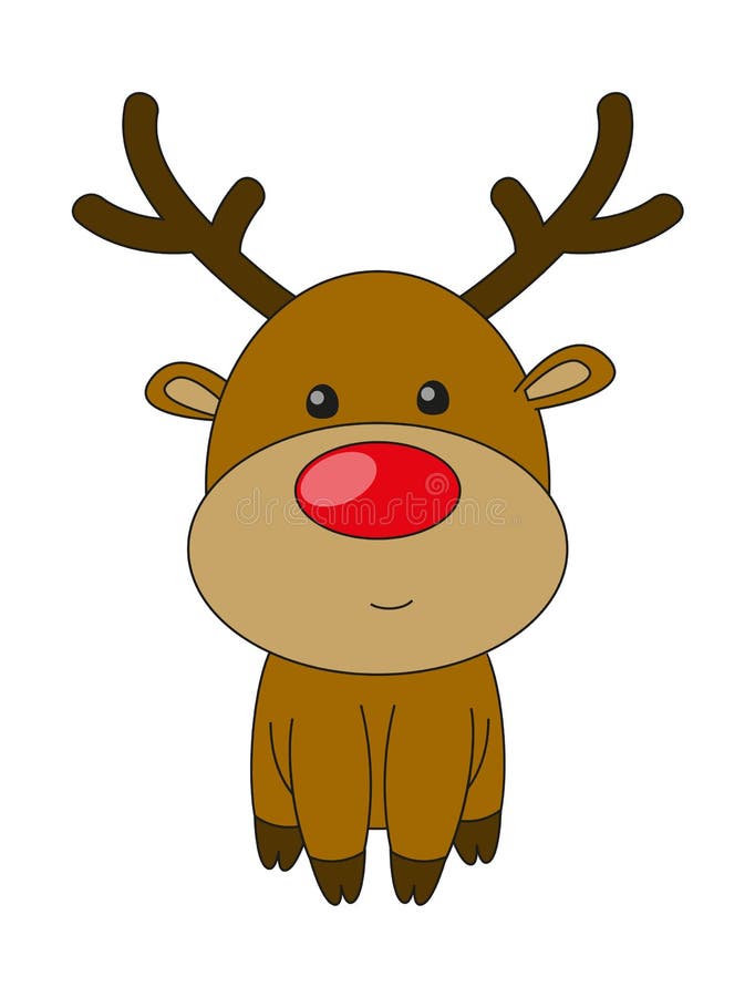 Christmas Reindeer in Santa`s Red Hat Stock Vector - Illustration of ...