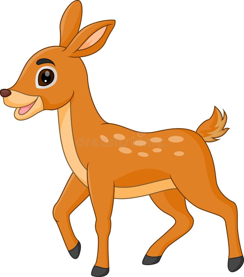 Cute deer cartoon stock vector. Illustration of female - 131136000
