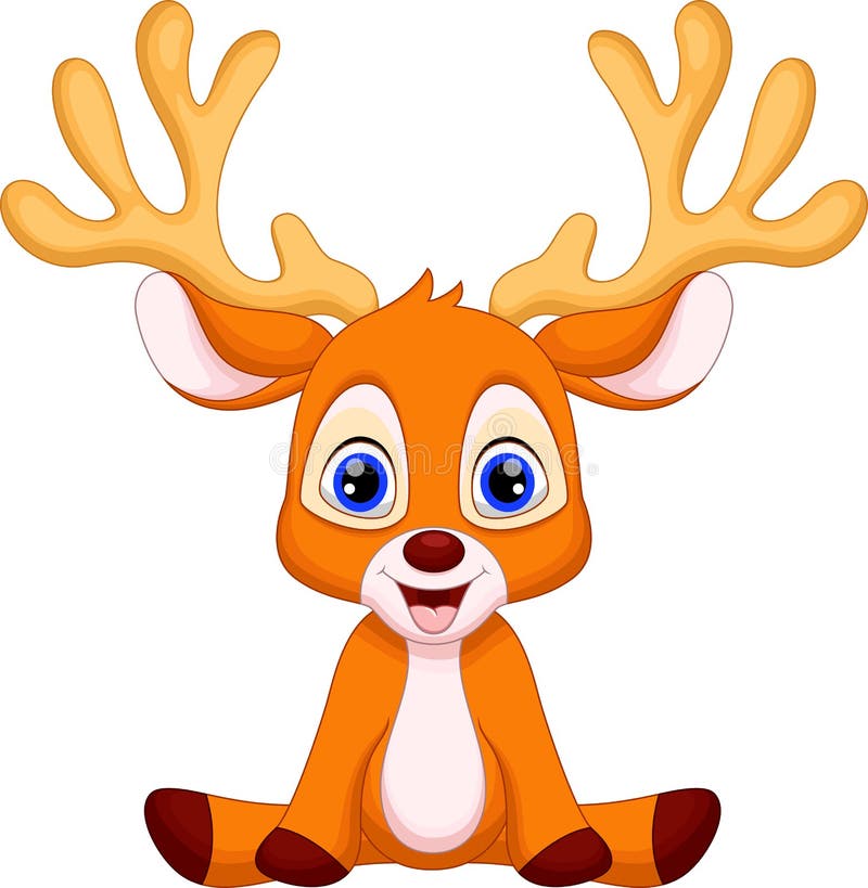 Cute deer cartoon stock illustration. Illustration of celebration