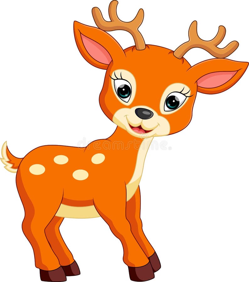 Cute deer cartoon stock vector. Illustration of drawing - 81426731