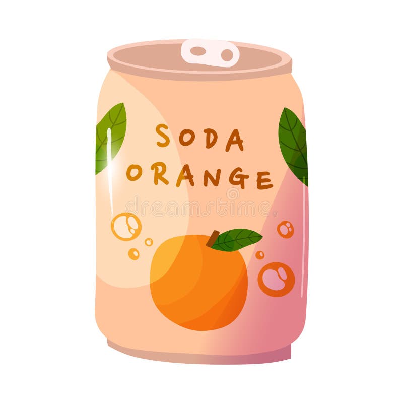 Cute Delicious Soda Drinks with Orange Flavors Stock Vector ...