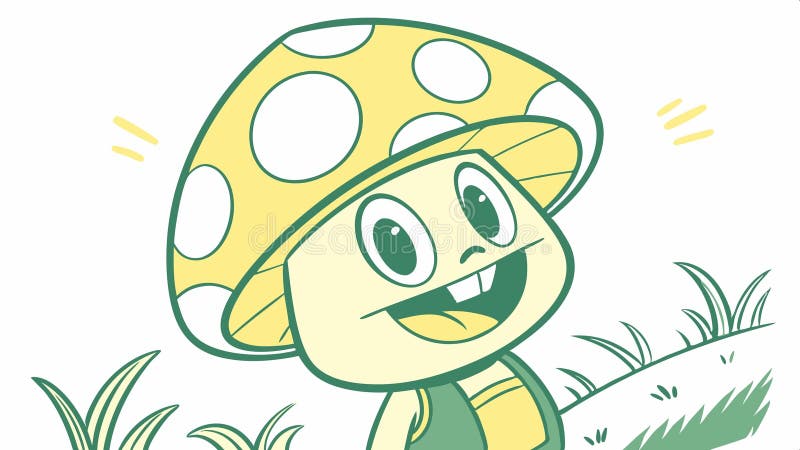 Cute desene animate ciuperci caracter distractiv ilustrare artă vector design Generativ AI vector illustration