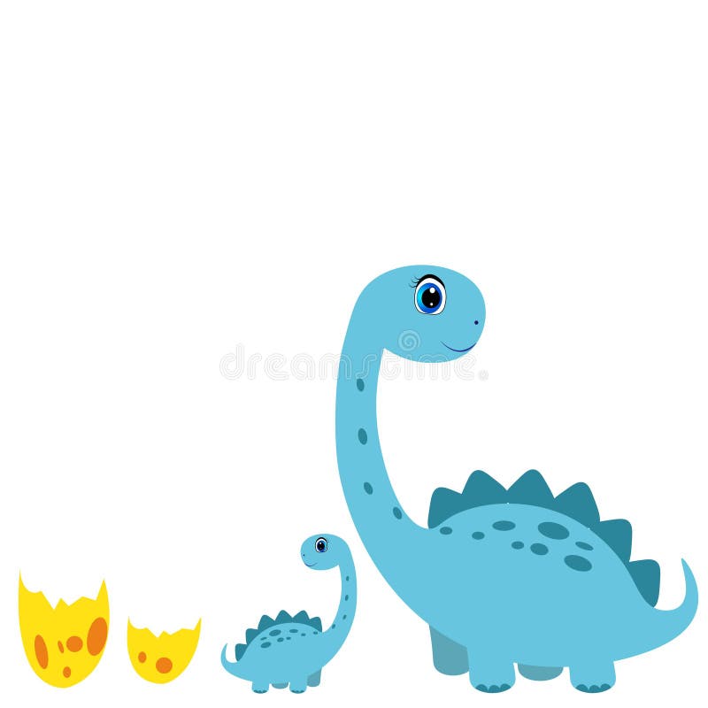 Cute Dinosaur with Baby Cartoon Baby Dino Vector Illustration Stock Vector  - Illustration of finance, balloon: 196572599