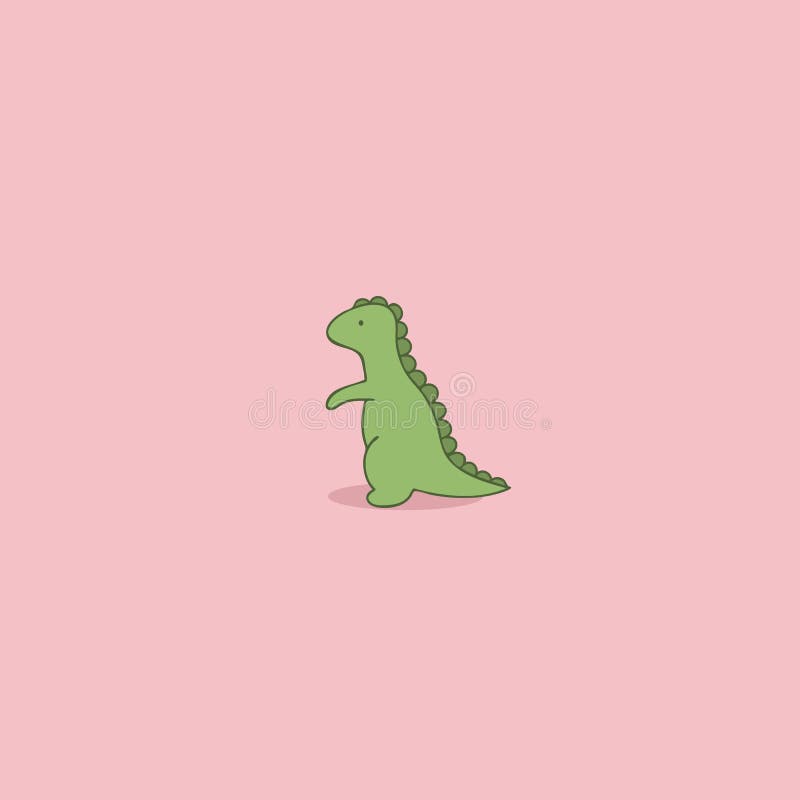 Cute dinosaur. Hand drawn simple dino doodle. Vector stock illustration
