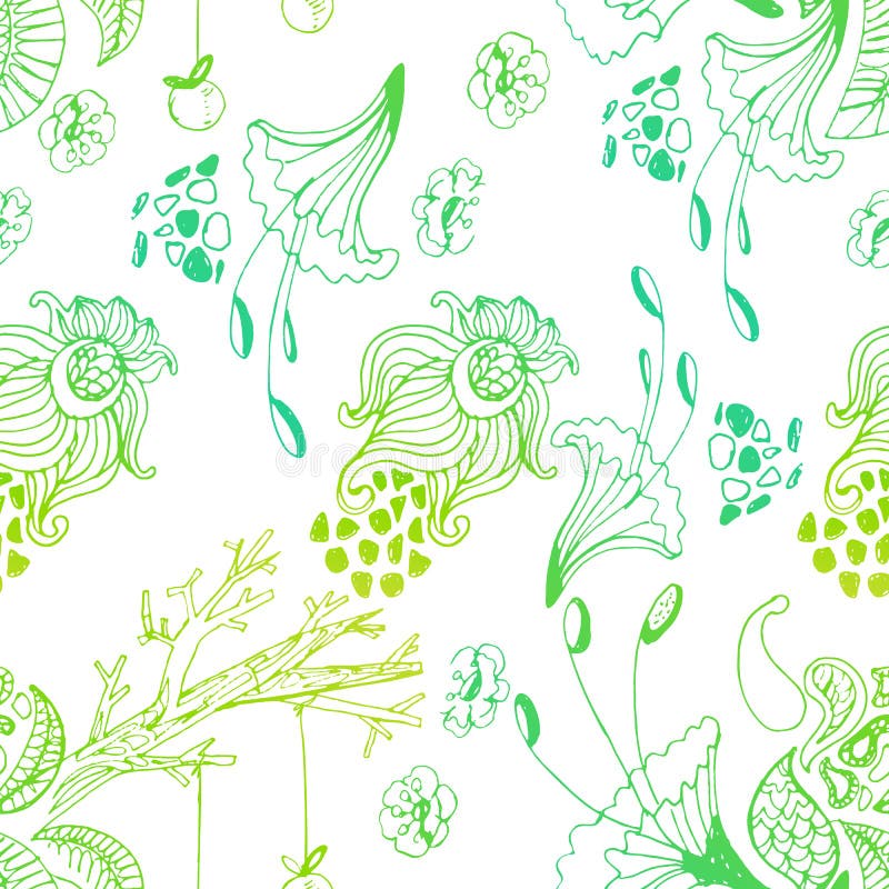 Cute doddle magic forest pattern royalty free illustration Cute doddle magic forest pattern royalty free illustration