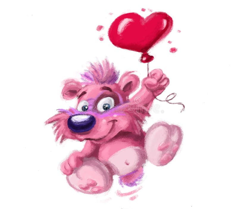 Cute dog with love heart stock illustration. Illustration of adorable