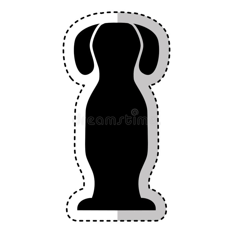Cute Dog Mascot Silhouette Icon Stock Vector - Illustration of profile