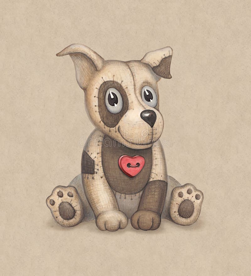 Cute dog toy illustration