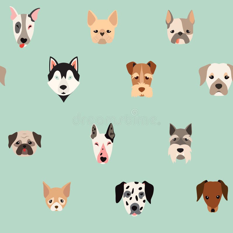Cute dogs vector pattern