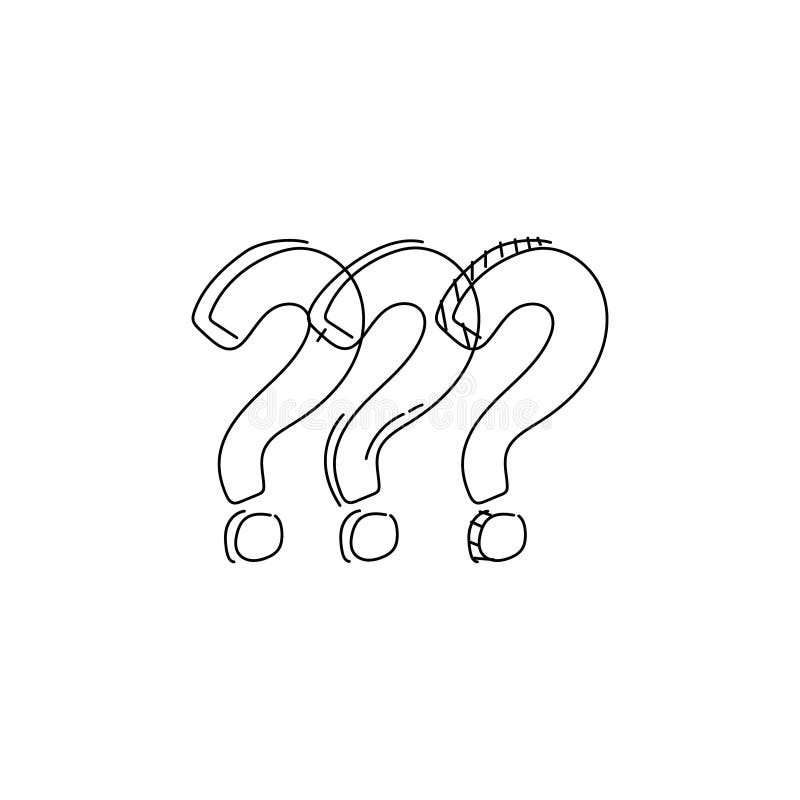 Cute doodle hand drawn question line art vector stock illustration