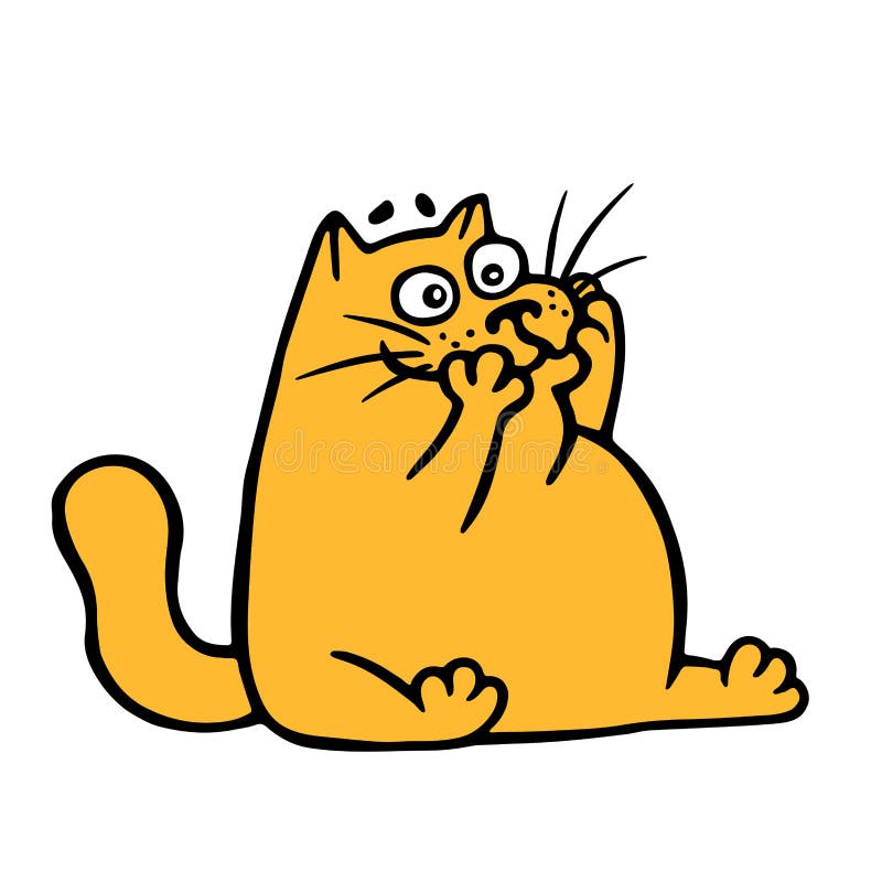 Cute Doodle Orange  Cat  Looks Like A Jerk Vector 