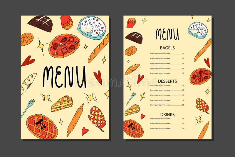 Doodle Restaurant, Cafe Menu Template. Various American, Belgian, Italian Traditional Bakery and Pastry. Cartoon Banner. Stock Vector - Illustration of design, doodle: 212862221 Doodle Restaurant, Cafe Menu Template. Various American, Belgian, Italian Traditional Bakery and Pastry. Cartoon Banner. Stock Vector - Illustration of design, doodle: 212862221