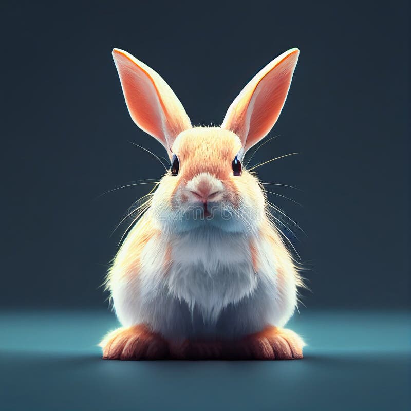 Cute Easter Bunny for Children Poster Illustration. Easter Rabbit