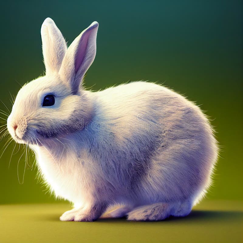 Cute Easter Bunny for Children Poster Illustration. Easter Rabbit