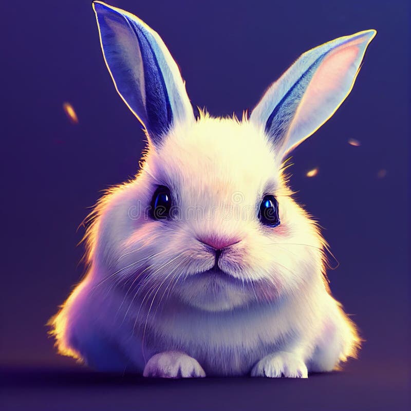 Cute Easter Bunny for Children Poster Illustration. Easter Rabbit