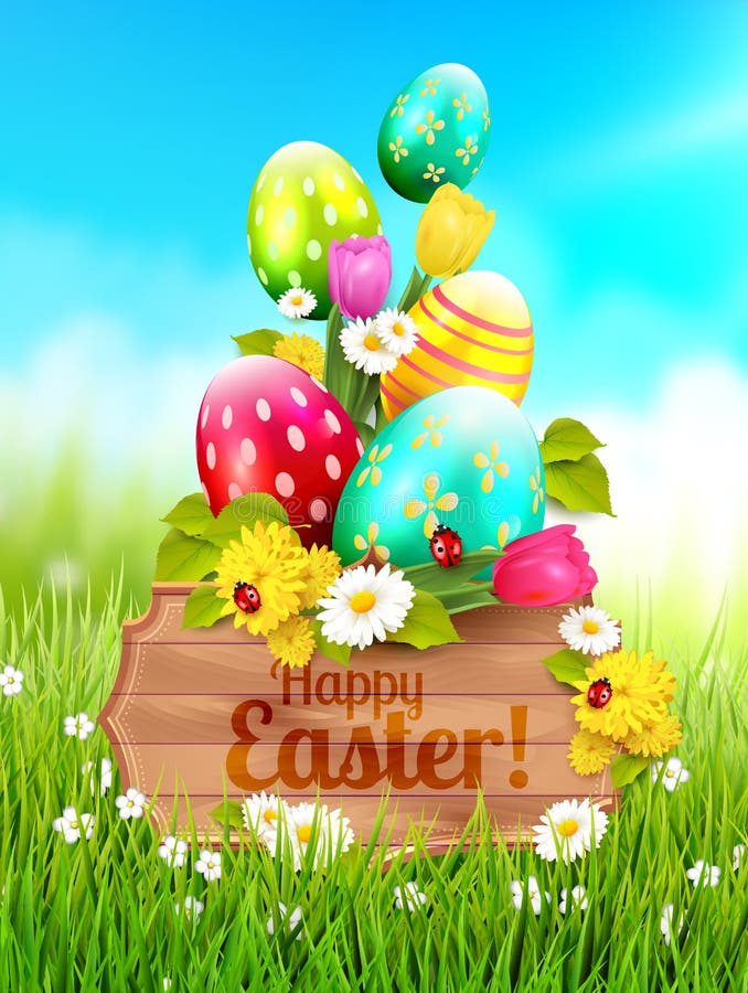 Cute Easter greeting card royalty free illustration Cute Easter greeting card royalty free illustration