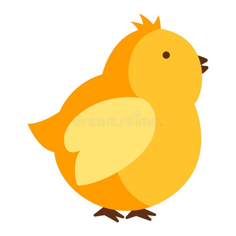 Cute Easter Yellow Chick Illustration. Cartoon Chicken Character for ...