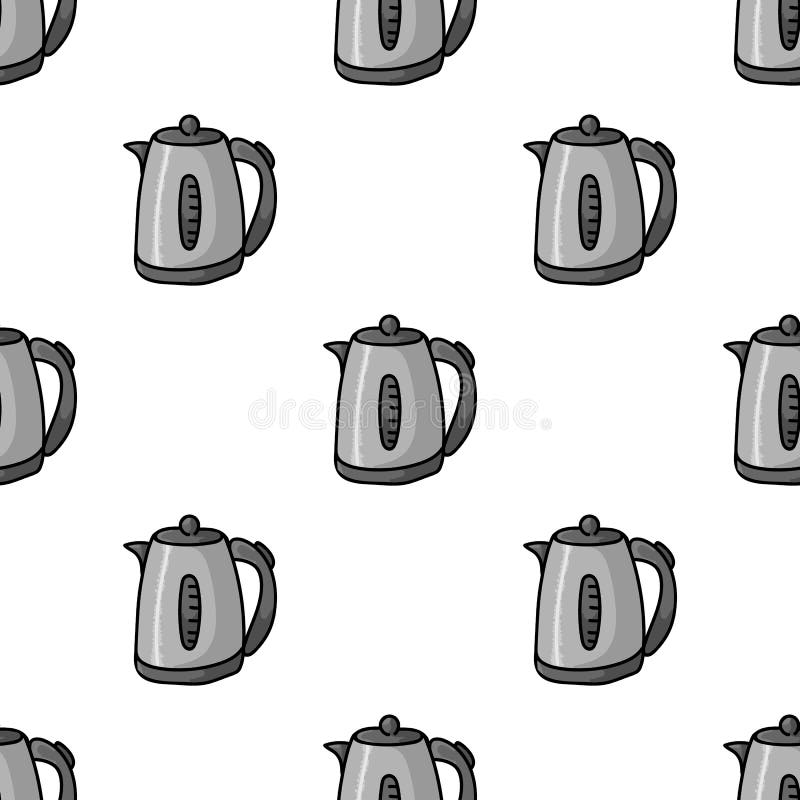 Cute electric kettle cartoon Royalty Free Vector Image