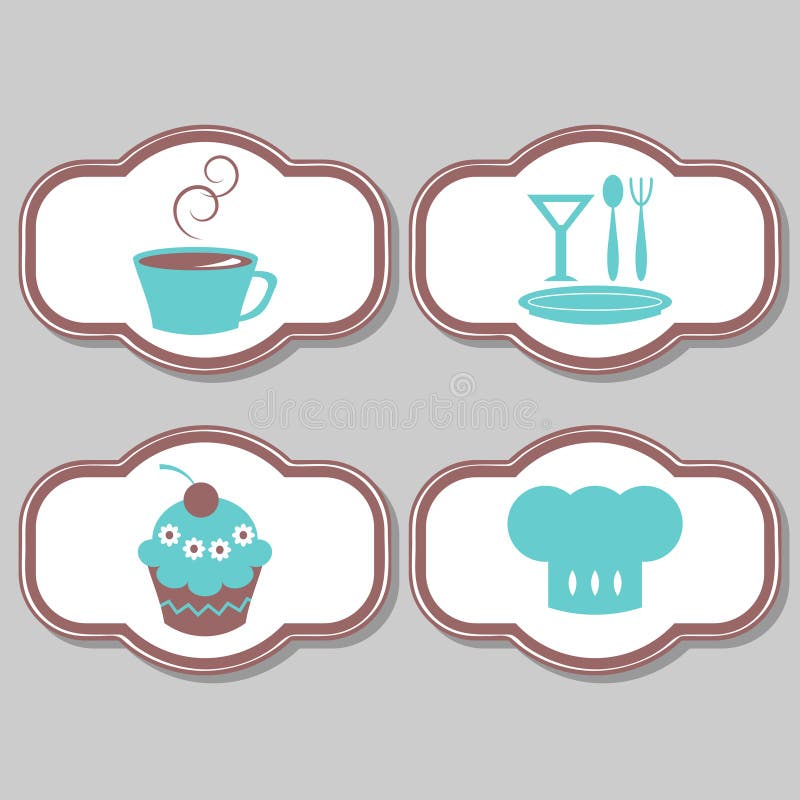 Download Cute Elements For Restaurant Stock Vector - Illustration of coffee, delicious: 25423093