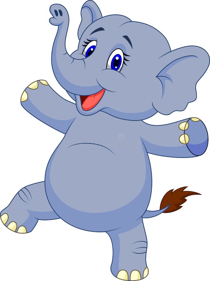 Cute elephant cartoon dancing royalty free illustration Cute elephant cartoon dancing royalty free illustration