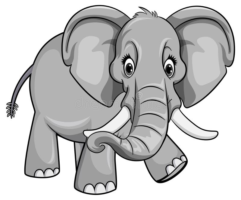 Cute Elephant in Cartoon Style Stock Vector Illustration of graphic