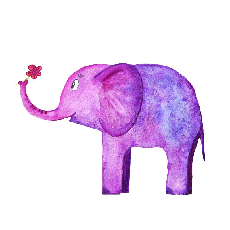 Cute purple elephant stock illustration. Illustration of cartoon - 3822168
