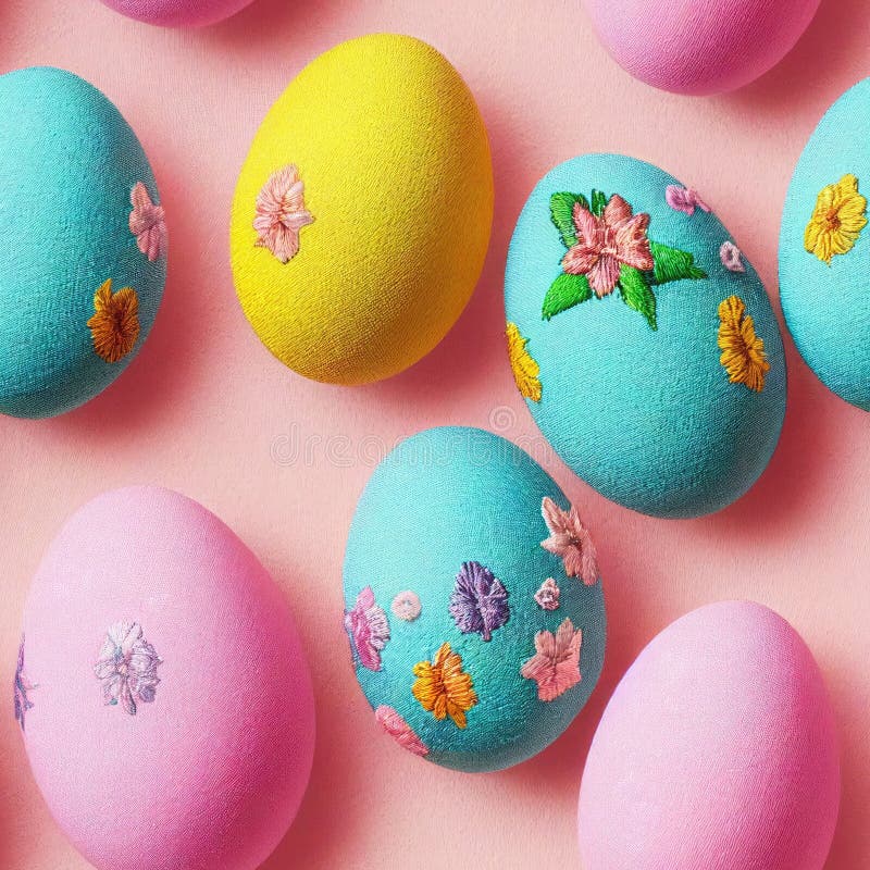 A Cute Embroidered Patch Collection on White Background Stock