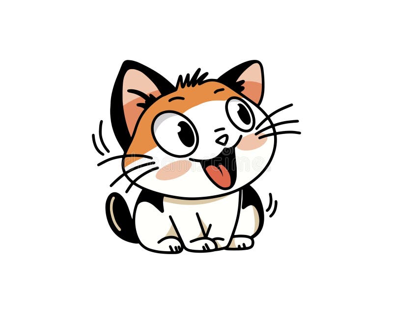 Cute Cute. Emoji-Aufkleber. Cartoon-Stil. Vector. stock abbildung