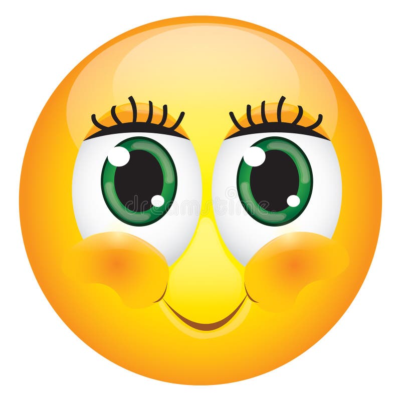 Cute Eyelashes Emoticon. Vector Illustration Decorative Design Stock