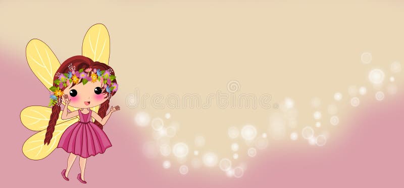 Cute fairy cartoon stock illustration. Illustration of isolated - 126989449
