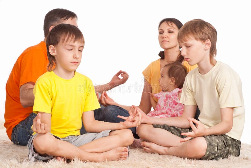 Cute family meditation