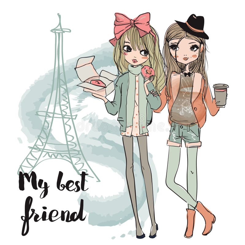 Cute cartoon hipster girls stock vector. Illustration of adult - 105596748 Cute cartoon hipster girls stock vector. Illustration of adult - 105596748