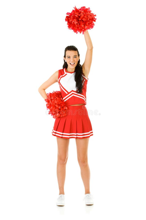 Cheerleader: with Stock Photo - Image cheering, isolated: 130842680