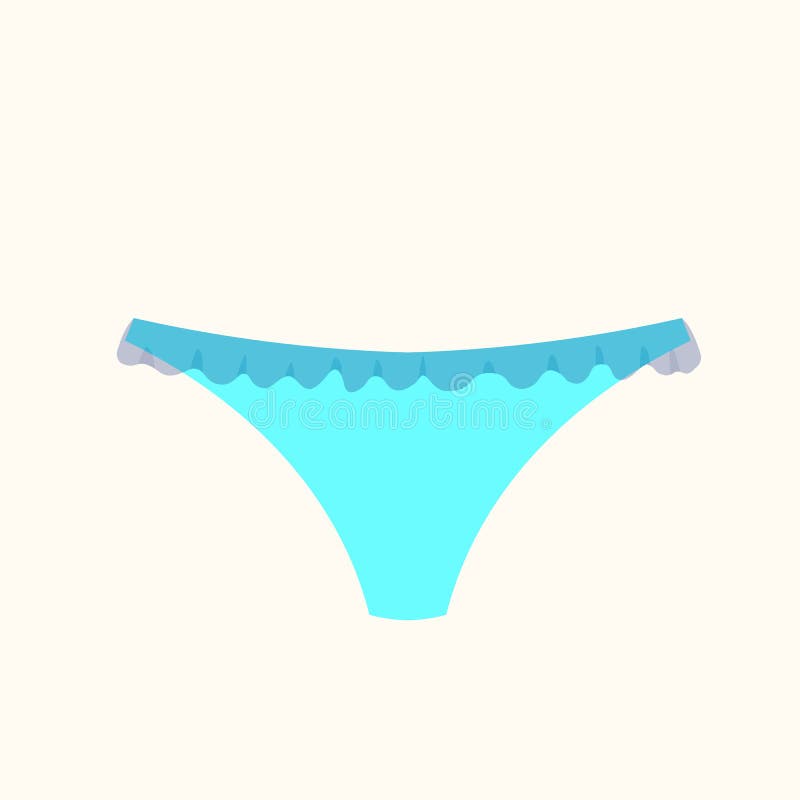 Blue female cotton panties icon isolated Vector Image