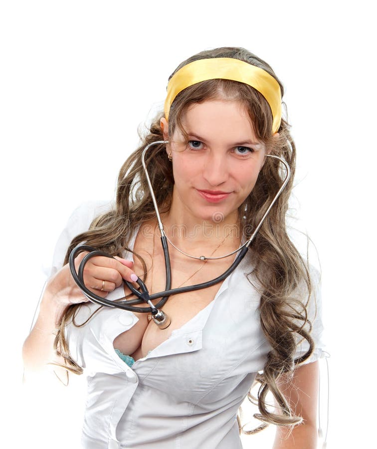 Cute Female Doctor With Stethoscope Stock Photo Image 60751443