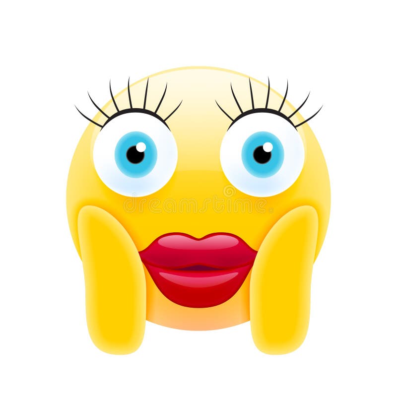 Cute Frightened Emoticon Emoji Smiley Vector Illustration Stock