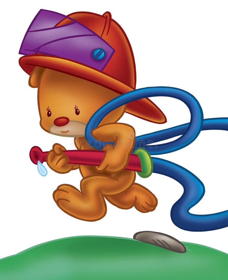 Cute fire fighter stock illustration. Illustration of animal - 9198526