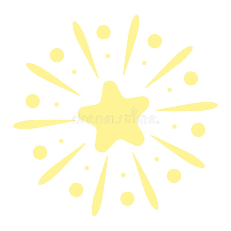 Design strălucitor cu stea strălucitoare cu element pictură pictată manual desenat cu pictură fină stock illustration