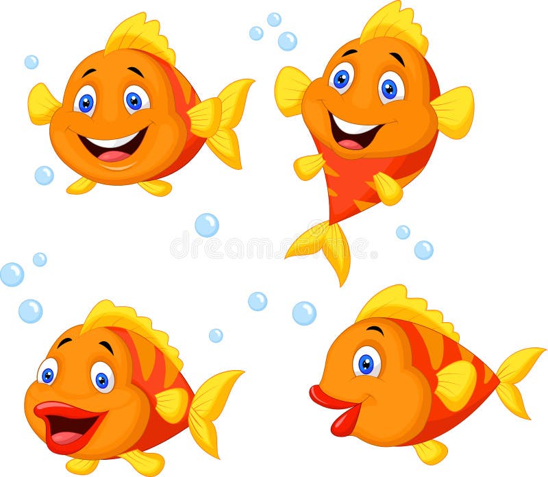 Fish drawing clipart vector design illustration. Fish set. Vector Clipart  Print