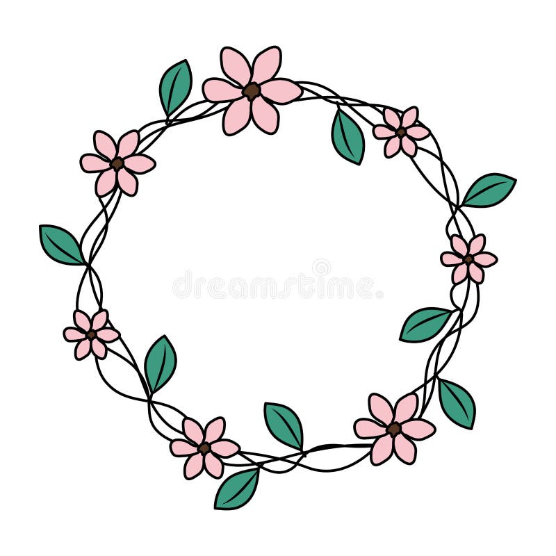 Cute flowers wreath crown stock vector. Illustration of botanical
