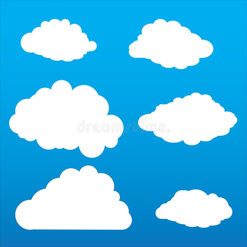 Cute Fluffy Clouds vector illustration