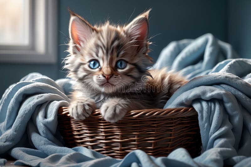 Kittens Laundry Basket Postcard Kittens Laundry Basket Postcard