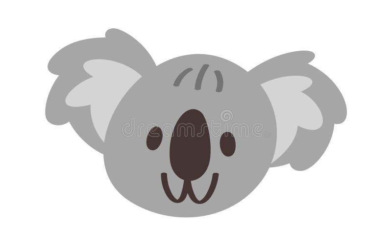 Cute fluffy koala animal avatar vector illustration