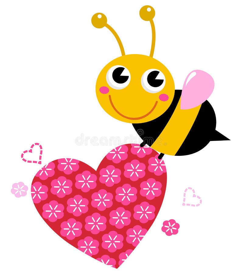 Bee Heart Wings Stock Illustrations – 556 Bee Heart Wings Stock