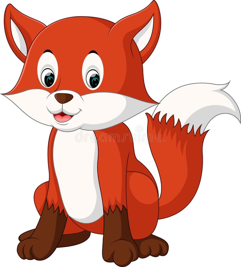 Cute fox cartoon stock vector. Illustration of animal - 81429544